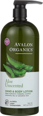 Hand & Body Lotion, Aloe Unscented, 32 Oz