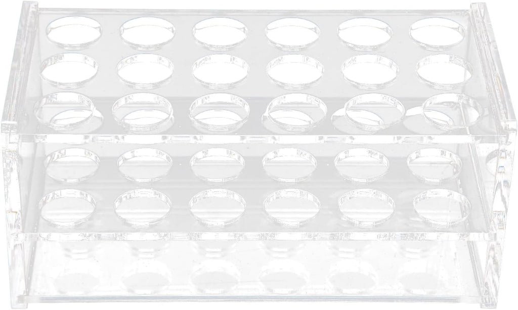 17mm Test Tube Rack with 18 Holes - Sturdy Transparent Centrifuge Tube Holder for 10ml and 15ml Test Fits 10ml 15ml