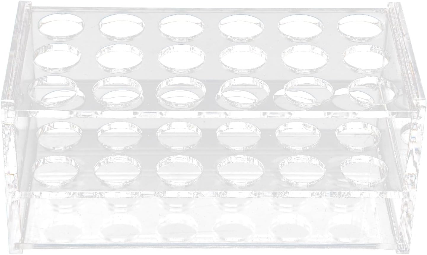 17mm Test Tube Rack with 18 Holes - Sturdy Transparent Centrifuge Tube Holder for 10ml and 15ml Test Fits 10ml 15ml