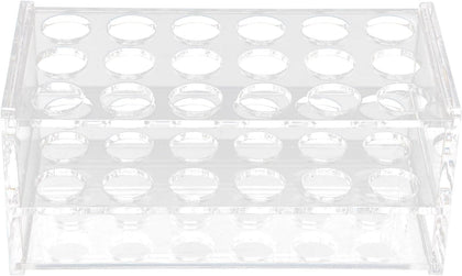 17mm Test Tube Rack with 18 Holes - Sturdy Transparent Centrifuge Tube Holder for 10ml and 15ml Test Fits 10ml 15ml