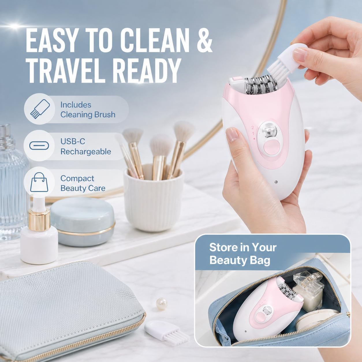 Epilator for Women Facial Hair Remover, Electric Hair Removal Device with 36 Tweezers, Long Lasting Smooth Skin 4–6