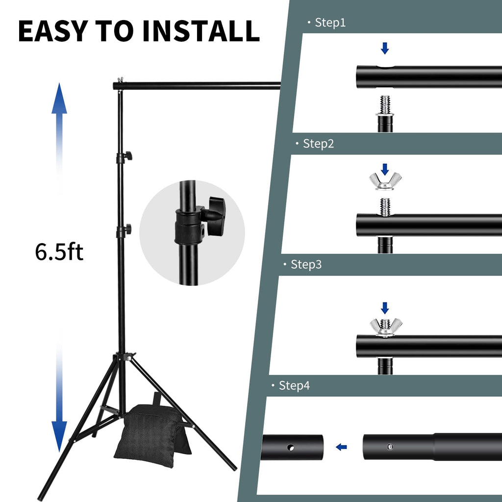 Backdrop Stand 6.5x6.5FT Adjustable Back Drop Stand