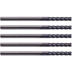 BestParts 5Pcs 1/8" 4 Flute Solid Carbide Long Square End Mill AlTiN Coated