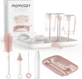 7-in-1 Baby Bottle Cleaner Kit with Silicone, Nipple & Straw Brushes, Soap Dispenser and Drying Rack - Portable