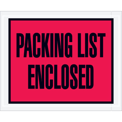 Aviditi PL402 Full Face Envelope, "Packing List Enclosed", 4-1/2" Length x 5-1/2" Width, Red (Case of 1000)