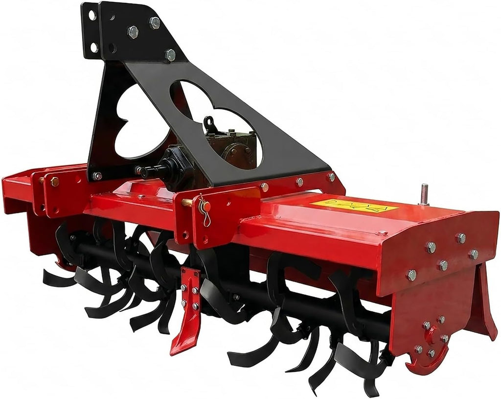 59'' 3 Point Hitch Rotary Tiller for 25-30HP Tractor, Cat 1 Cultivator with 540 RPM PTO Drive, Word 5'' Deep, 32
