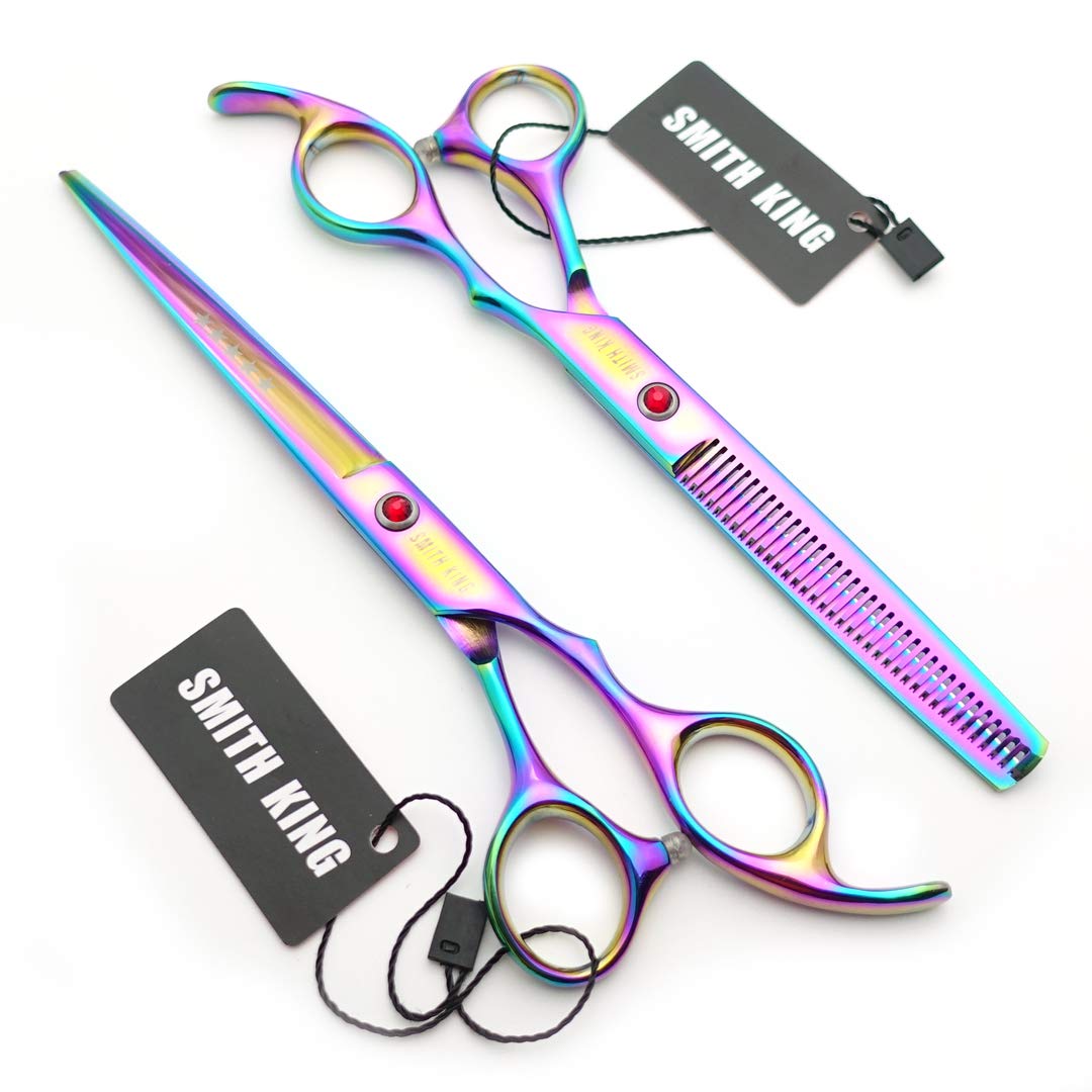 7.0 Inches Hair Cutting Scissors Set with Combs Lether Scissors Case,Hair cutting shears Hair Thinning shears For