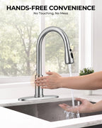 Touchless Kitchen Faucet, Pull Down Sprayer, Brushed Nickel