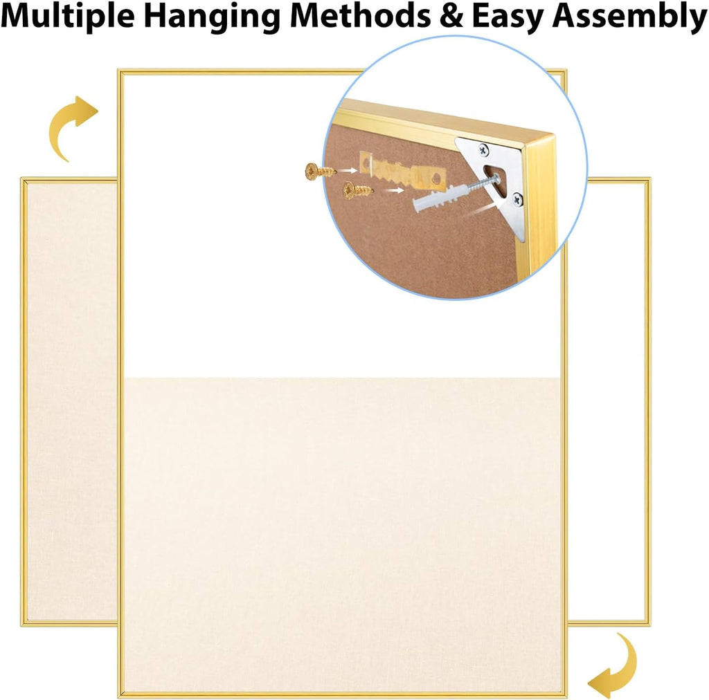 Dry Erase Cork Board Combo, 24"X18" Whiteboard with Linen for Wall, Magnetic Dry Erase Bulletin Board, Vision Board
