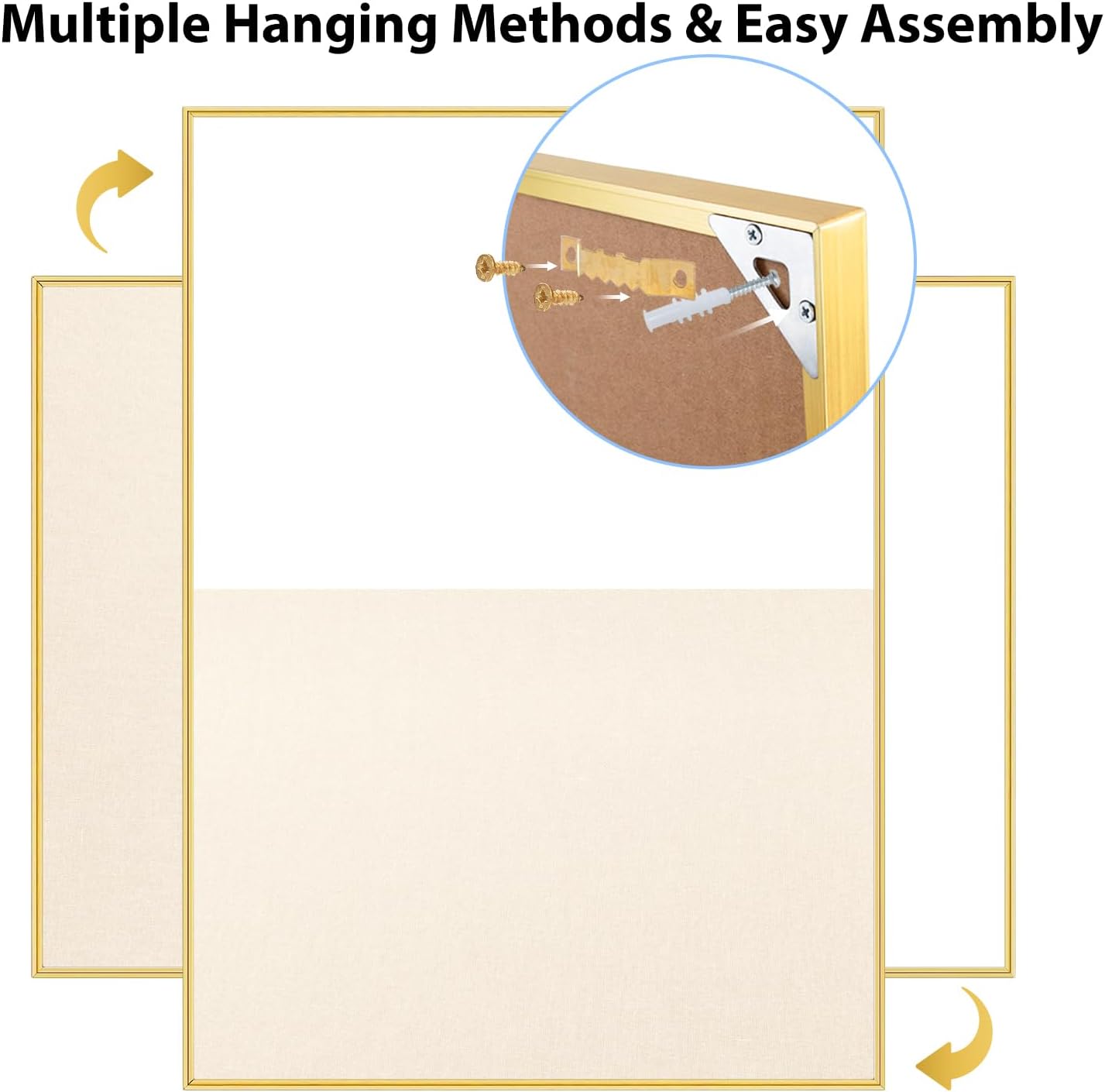 Dry Erase Cork Board Combo, 24"X18" Whiteboard with Linen for Wall, Magnetic Dry Erase Bulletin Board, Vision Board
