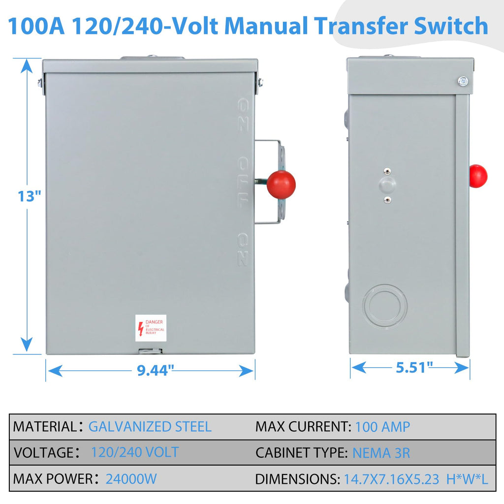 100A Manual Transfer Switch for Generator,Manual Generator Transfer Switch