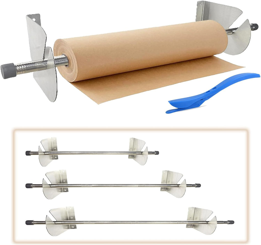 Wrapping Paper wall Mount, Kraft Paper roll Dispenser, Vinyl roll Holder