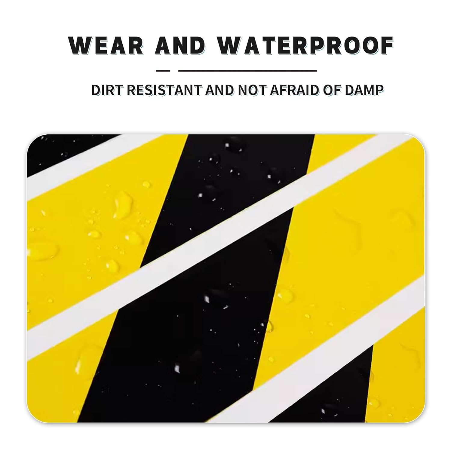 Black Yellow Floor Marking Tape, 2 in x 110 ft | High-visibility adhesive tape for marking floors, steps, warehouses
