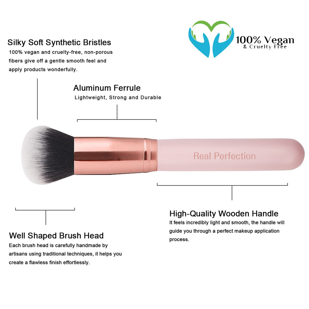 Makeup Brush Set 16 Pcs with 1 Eyebrow Razor Premium Synthetic Foundation Powder Concealers Eyeshadow Blush Makeup