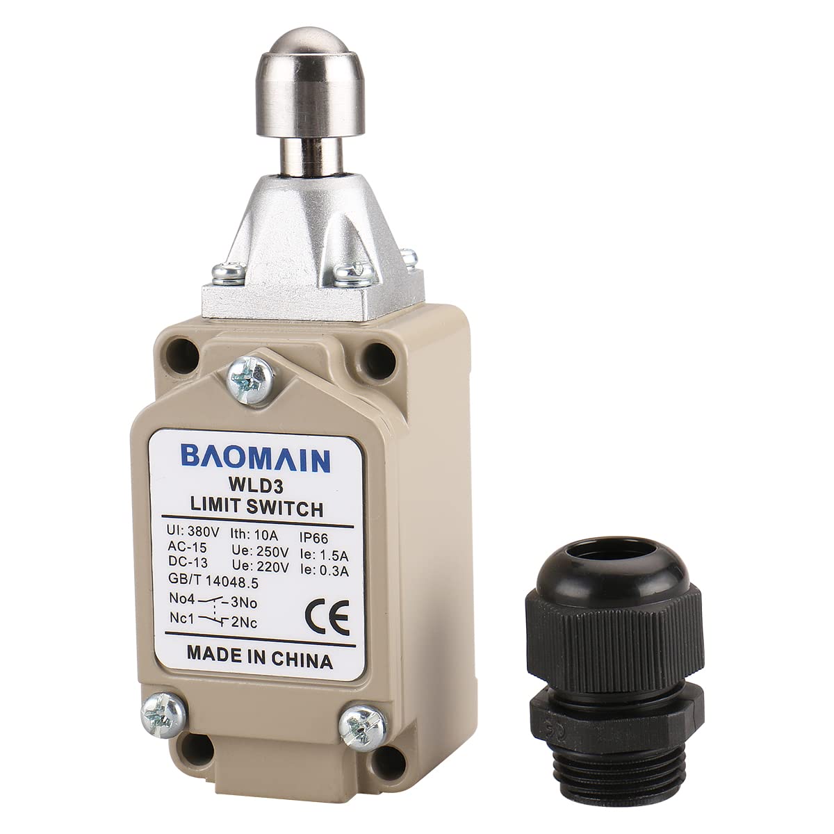 BAOMAIN WLD3 Limit Switch,Sealed Top Ball Plunger Momentary Actuator,IP66