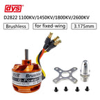DYS D2822 1100KV/1450KV/1800KV/2600KV Brushless Outrunner Motor 2-3S for Multicopter RC Aircraft Fixed-Wing UAV（D2822 1450KV）