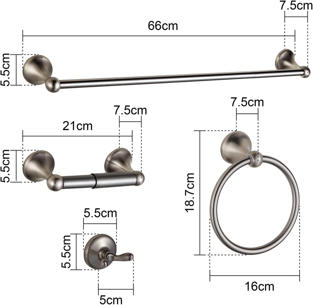 Bathroom Hardware Set Brushed Nickel Adjustable Expandable Bath Towel Bars Bathroom Accessory Set Towel Racks
