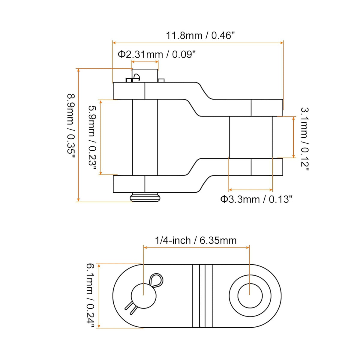 uxcell 5Pcs #25 Chain Offset Half Link Roller, 1/4" Pitch Carbon Steel, Standard Chain End Connector Split Links for 04C Chain