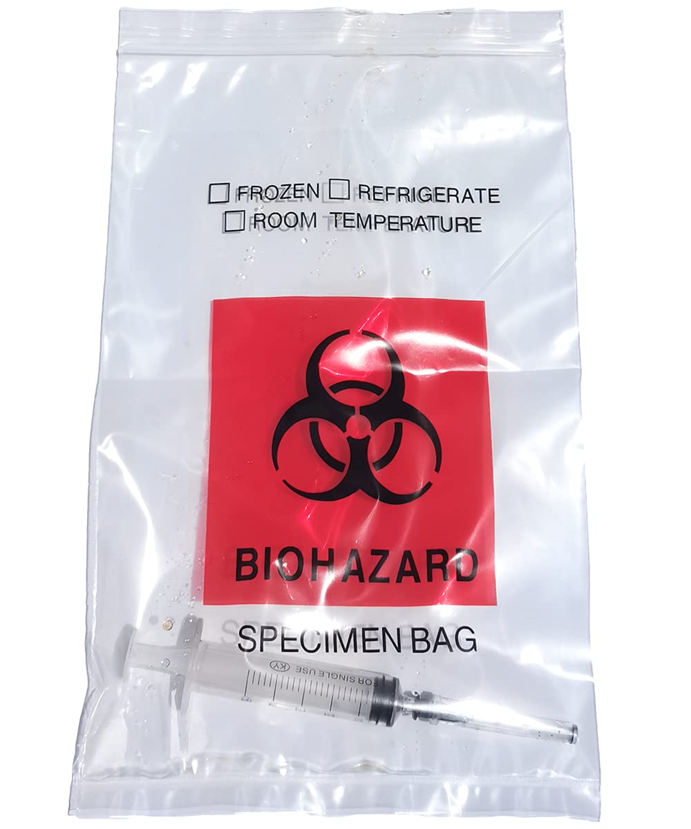 Biohazard Specimen Bags,500pcs 6x9in/15x25cm Sample Bags