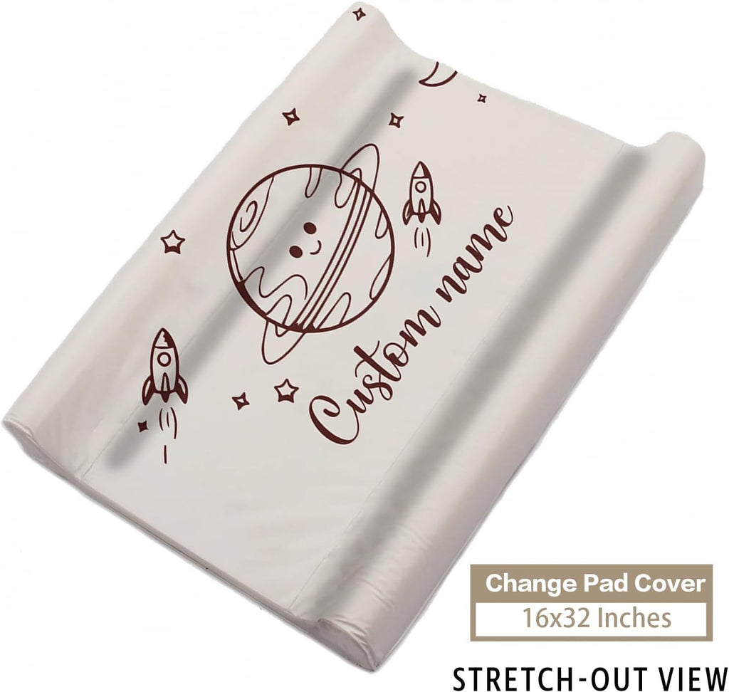 Personalized Baby Crib Bedding Set – Planet Space Theme Nursery Bedding Sets 3 Piece with Custom Name Blanket, Fitted