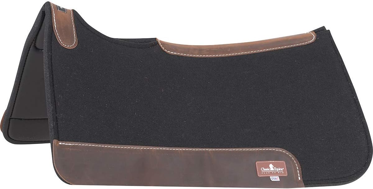 Equine ContourPedic Square Western Saddle Pad, Black, 31" X 32"