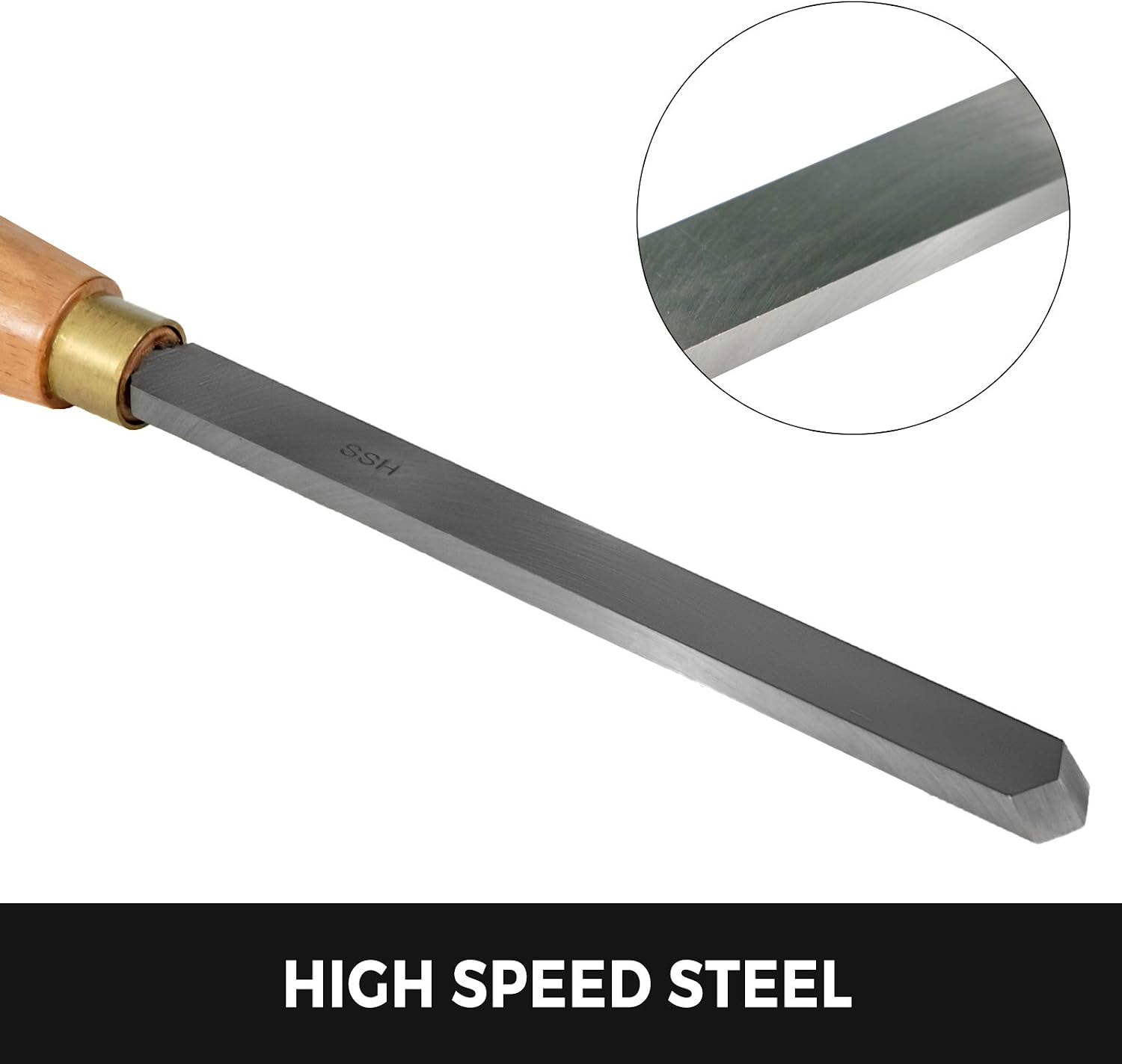 Woodworking Lathe Chisel Set 8 Pieces HSS Steel Blades Wood Turning Tools Wooden Case for Storage for Carving Root