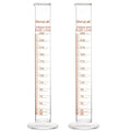 2-Pack 250ml Borosilicate Glass Graduated Cylinder Measuring Cylinder