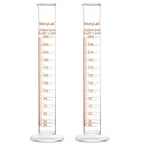 2-Pack 250ml Borosilicate Glass Graduated Cylinder Measuring Cylinder