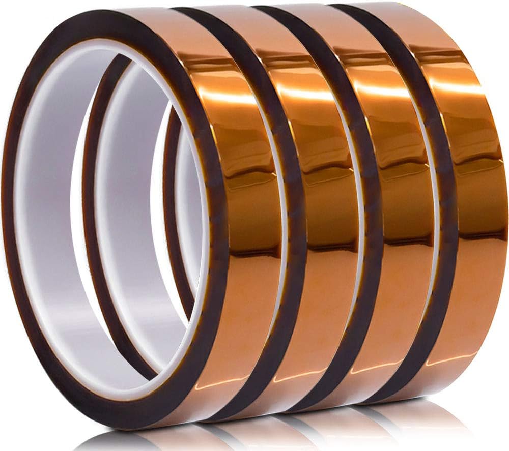 Kapton Tape 4 Rolls, 10mm x 33m Heat Transfer Tape for Sublimation