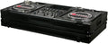 Black 12" Format DJ Mixer and Two Battle Position Turntables Flight Coffin Case
