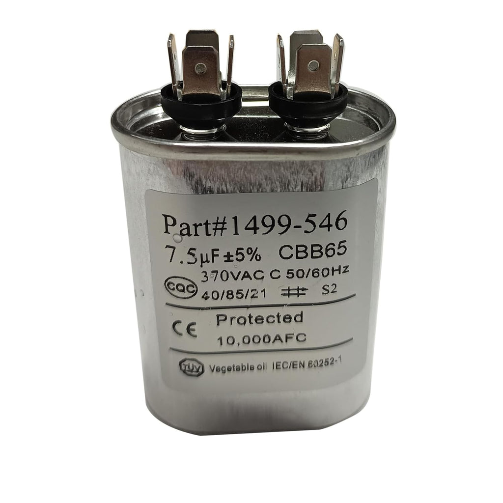 1499-5461 Fan Capacitor for Coleman RV Air Conditioner, Oval Metal Through-Hole Mount Capacitor, 7.5 F, 370 VAC / 50/60Hz, Fits 67/733/737/753/763/833 Models