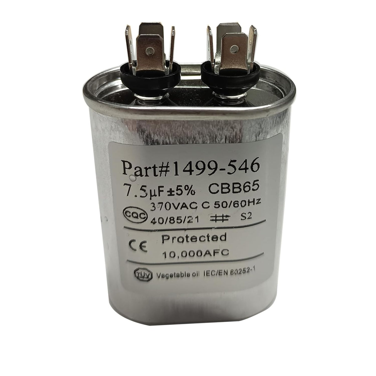 1499-5461 Fan Capacitor for Coleman RV Air Conditioner, Oval Metal Through-Hole Mount Capacitor, 7.5 F, 370 VAC / 50/60Hz, Fits 67/733/737/753/763/833 Models