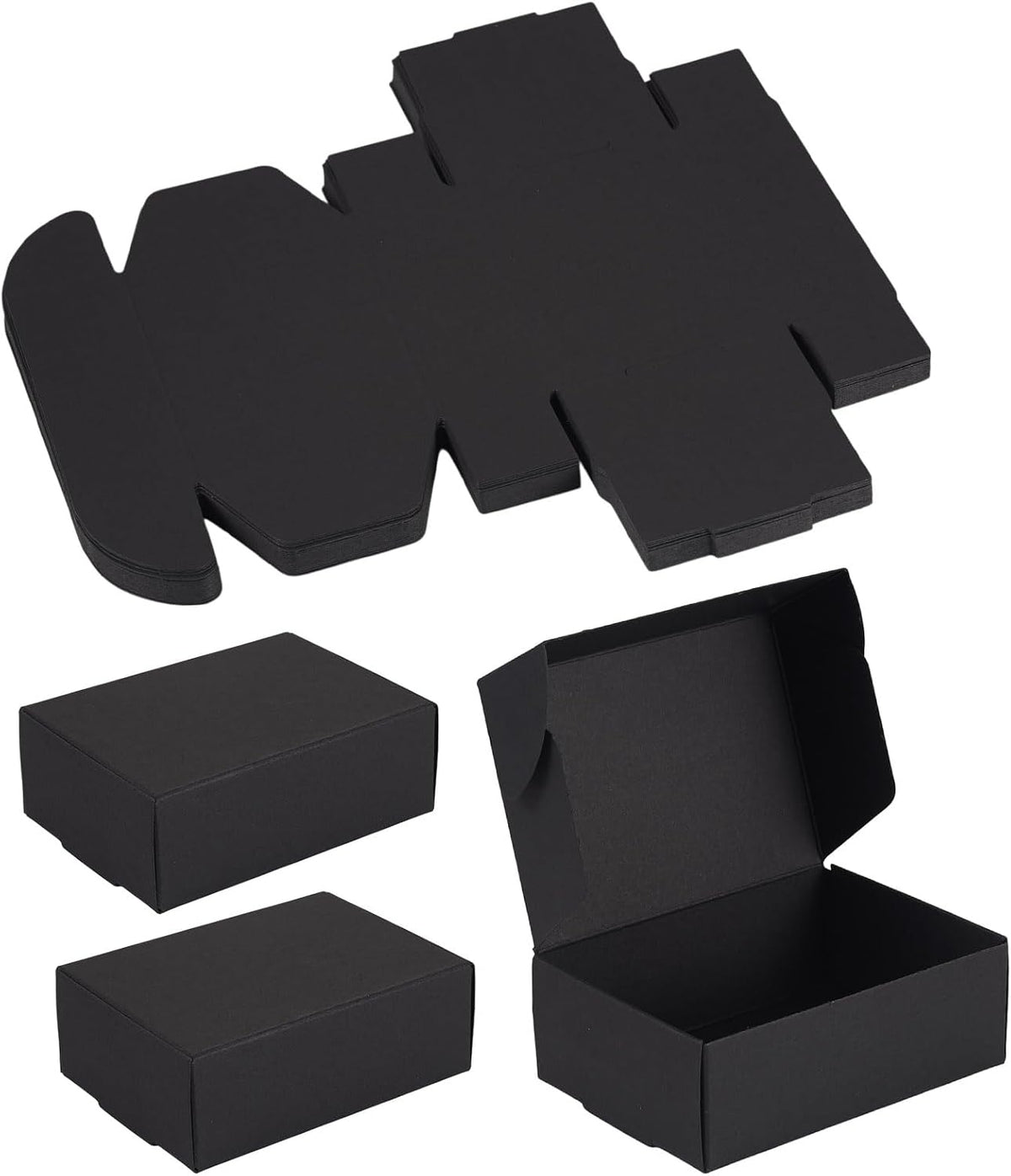 20pcs Black Corrugated Board Postal Boxes Small Shipping Boxes 3.26"x2.36"x1.18" Foldable Paper Mailer Boxes for