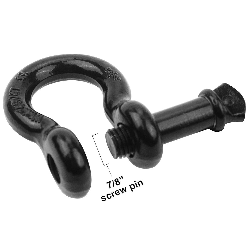 Shackles 3/4"(2 Pack) D-Ring Shackle Rugged 28.5 Ton (57,000 Lbs) Maximum Break Strength Heavy Duty Tow Shackles