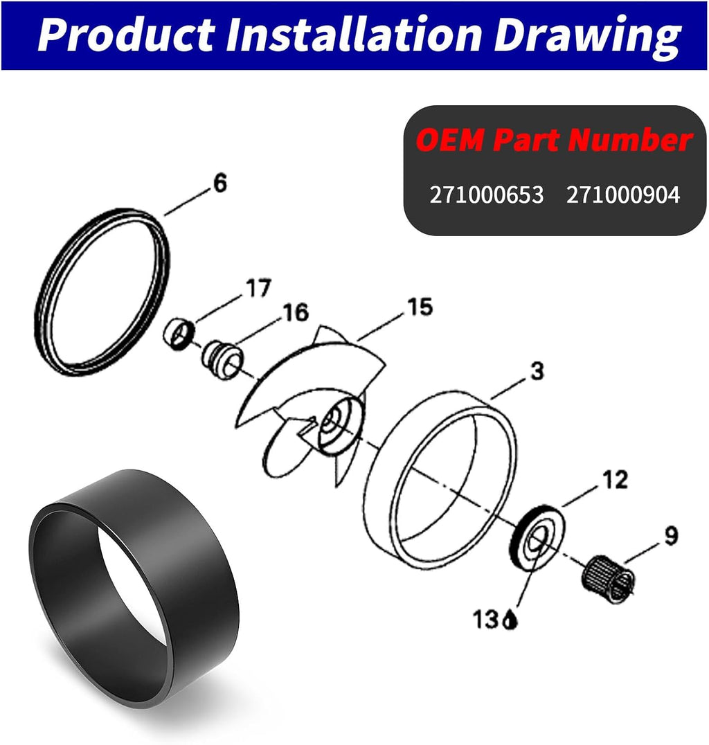 155mm Wear Ring for Sea Doo 947/951 GTX GTI XP GSX RX 3D LRV GTS OEM# 271000653 271000904