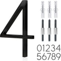 5" Stainless Steel Floating House Number, Metal Modern House Numbers (4) | Outdoor Signs, Mailbox Decor Number for