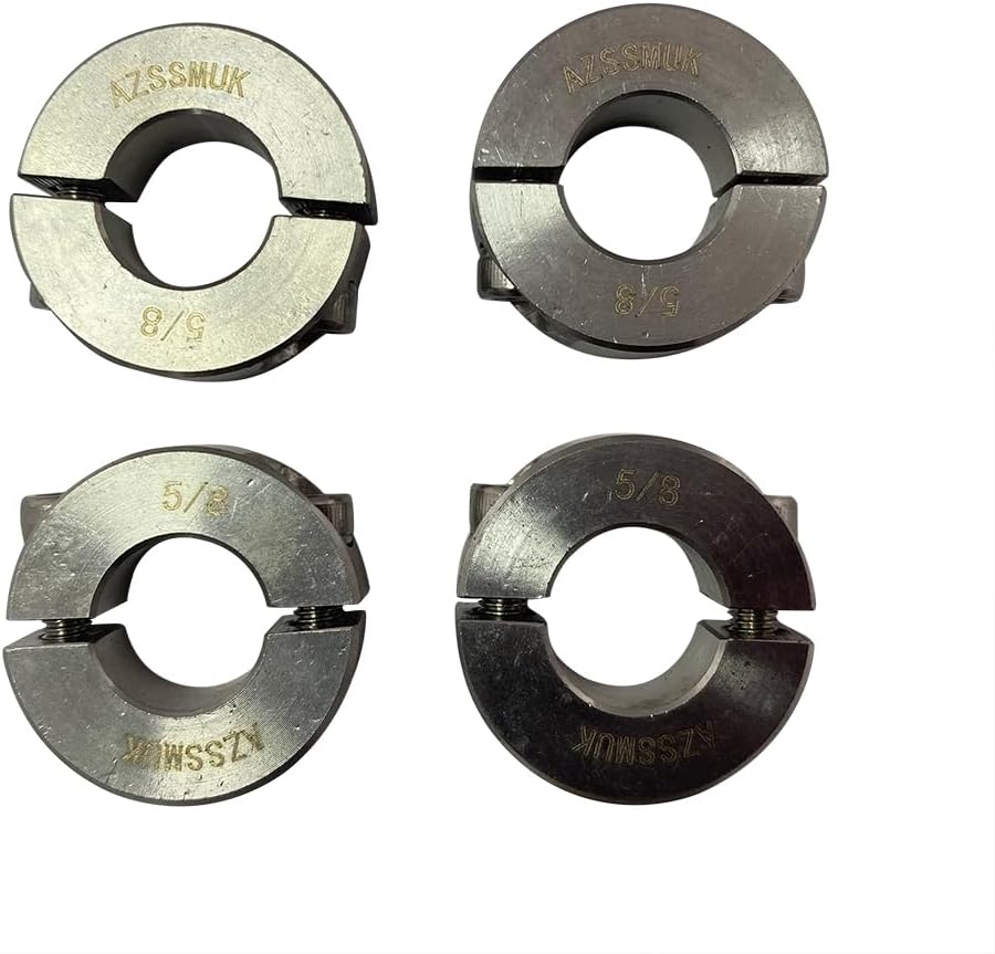 Bore 5/8'' Double Split Shaft Collar Stainless Steel Lock Collar Clamp Set Screw 4PCS (5/8'', 4)
