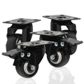 2" Caster Wheels Set of 4-2 Casters W/Dual Locking Break - Heavy Duty 350 lbs Capacity, 360° Swivel, Plate Mounted