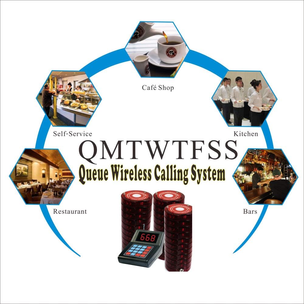 30 Coaster Pagers+1 Keypad Queue Call Pager Restaurant Wireless Calling System Waiter Wireless Guest Paging System