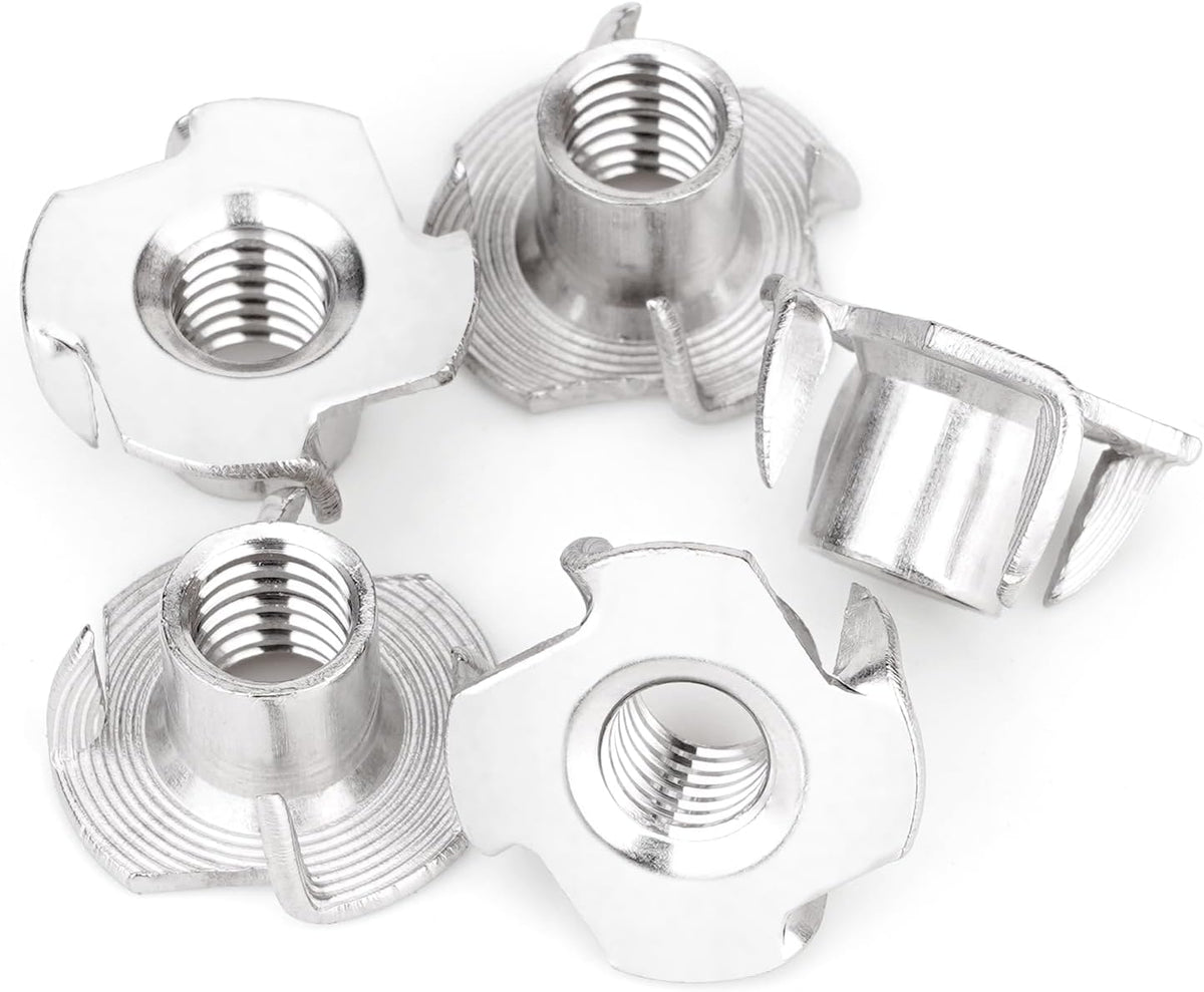 20pcs 3/8"-16 T-Nuts, 304 Stainless 7/16" Barrel Length