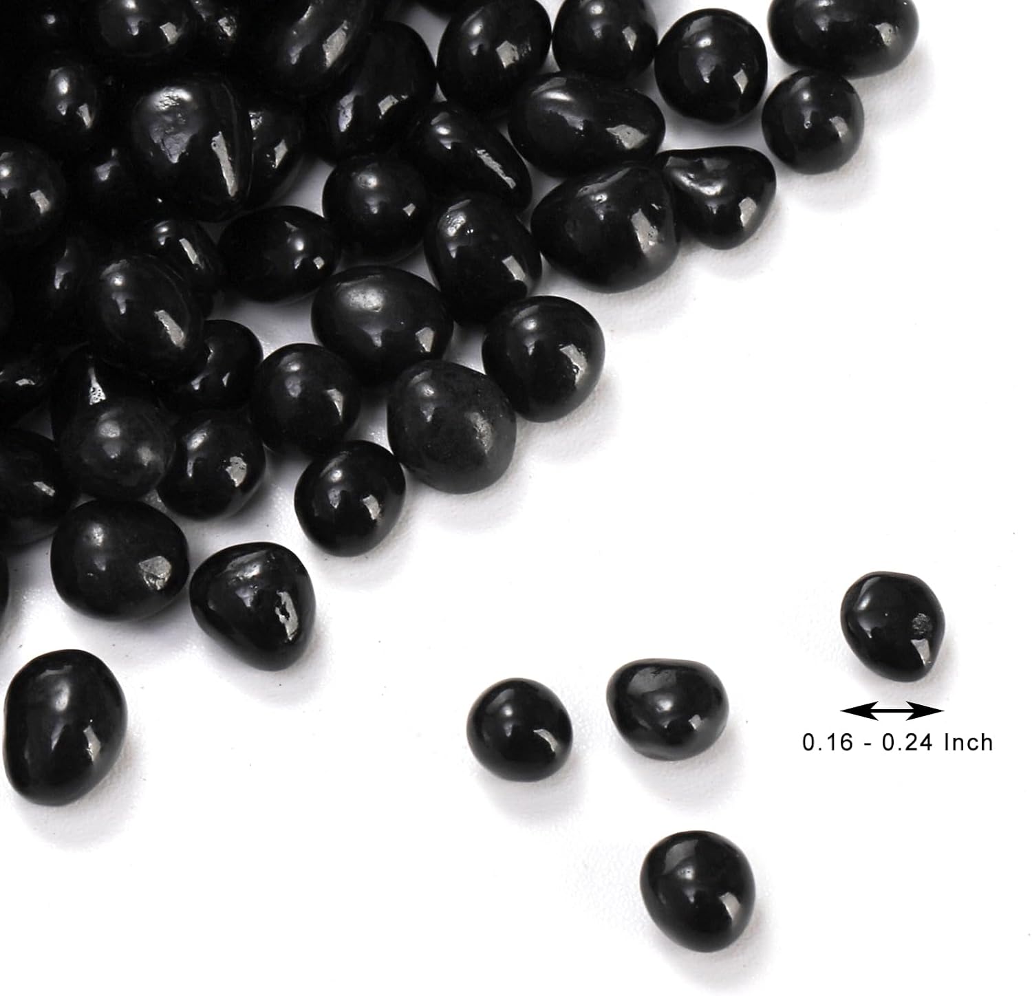 3 LB Small Aquarium Substrate Gravel Sand, Polished Smooth Fish Tank Gravel, Black Crystal Chip Stone, Natural
