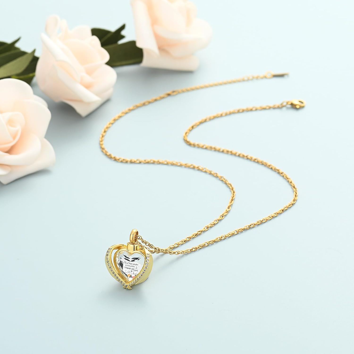 Cremation Heart Urn Necklace Ashes Jewelry for Women Men Keepsake Pendant Memorial Locket Ash Holder