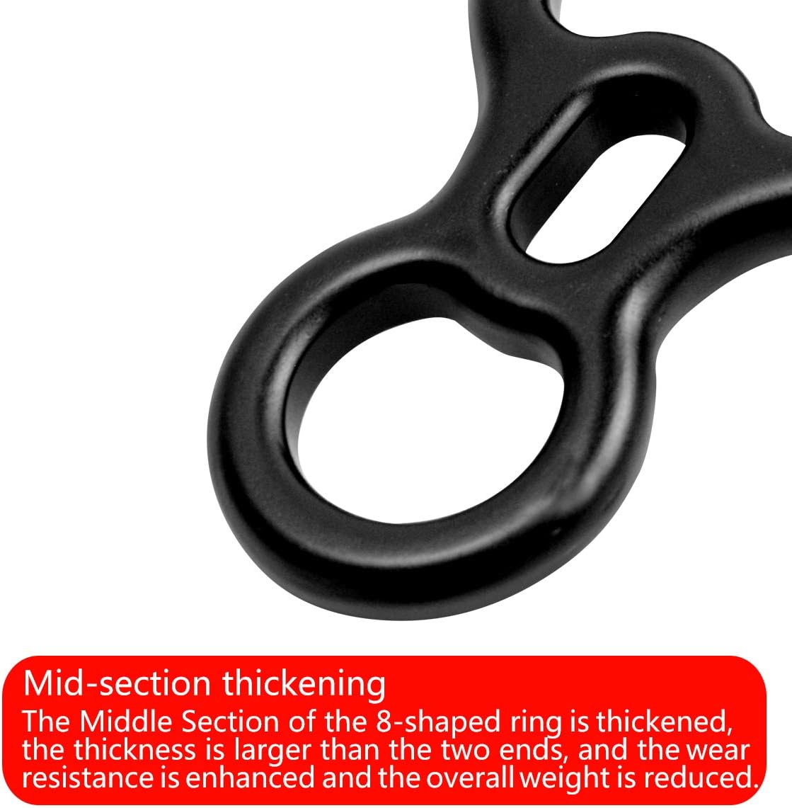 50KN Rescue Figure, 8 Descender Large Bent-Ear Belaying and Rappelling Gear Belay Device Climbing for Rock Climbing