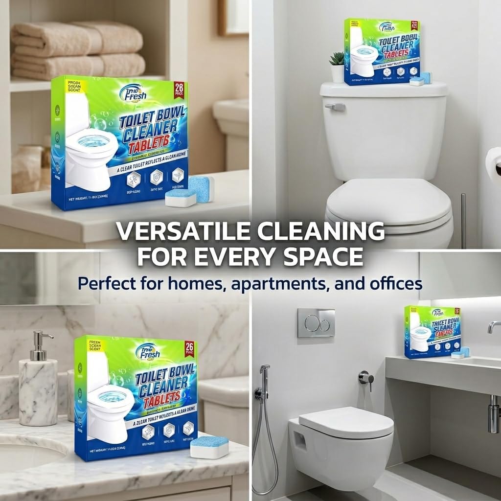 Toilet Bowl Cleaner Tablets, 26 Pack, Septic Safe, Ocean Scent