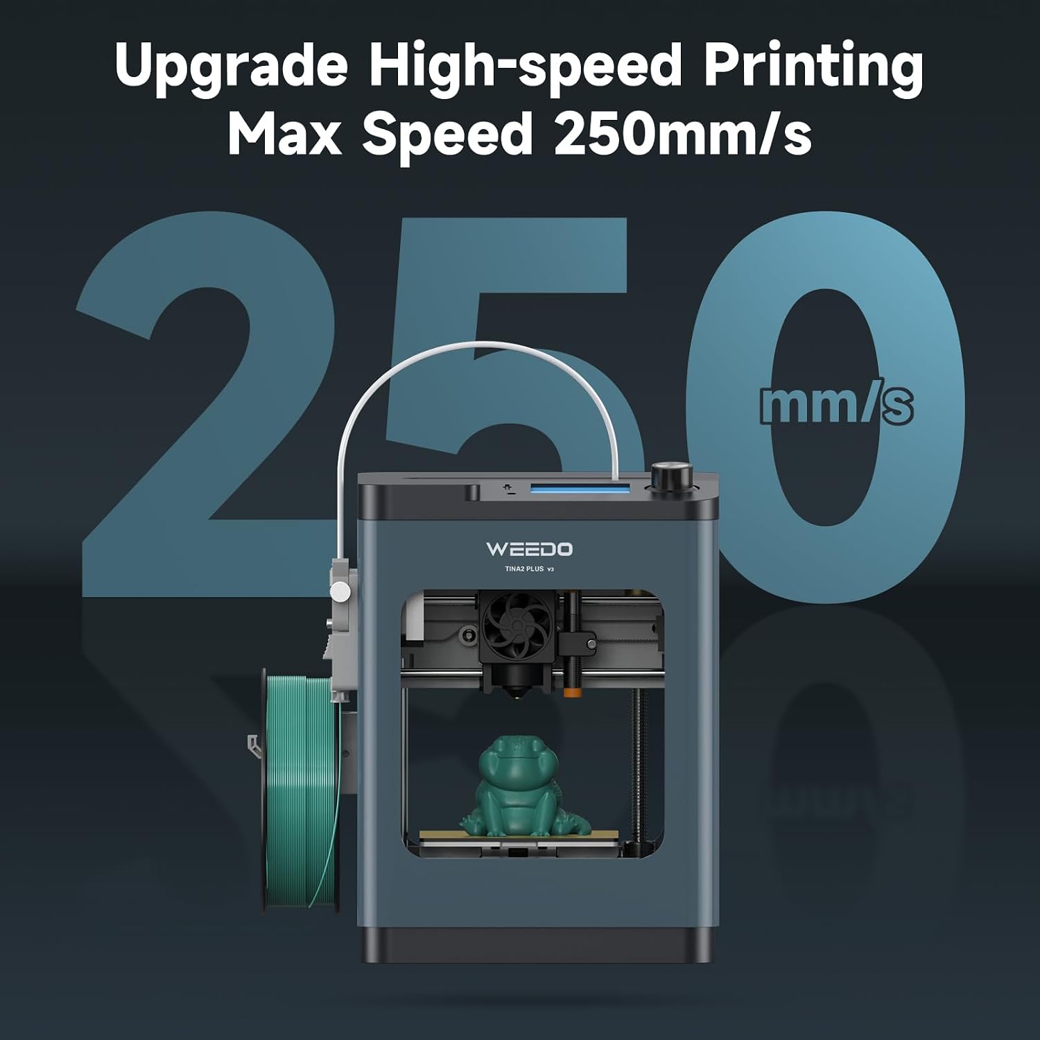 TINA2Plus 3D Printer, WEEDO 250mm/s High-Speed 3D Printers for Beginners and Kids, Fully Assembled and Auto Leveling