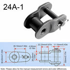 BE-TOOL 4 Pack Roller Chain Offset Half Link Crank Link 12A 12B 16A 16B 20A 24A Carbon Steel (24A-1)
