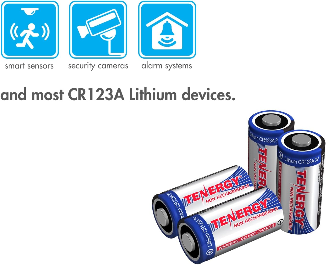3V CR123A Lithium Battery, High Permance 1500mAh CR123A Cell Batteries PTC Protected Cameras, Flashlight Replacement