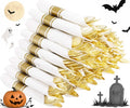 60pack Pre Rolled Gold Plastic Silverware Set with Napkins