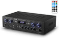 Bluetooth 5.0 Stereo Audio Amplifier Receiver, 4 Channel 440W Peak Power Home Theater Stereo Receiver with USB, SD