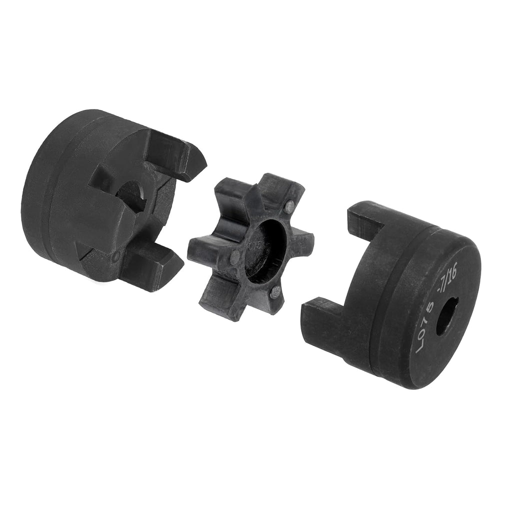 uxcell 7/16" to 3/4" L075 Flexible 3-Piece L-Jaw Coupling Coupler Set & Buna-N NBR Rubber Spider for Log Splitter Hybrid Equipment